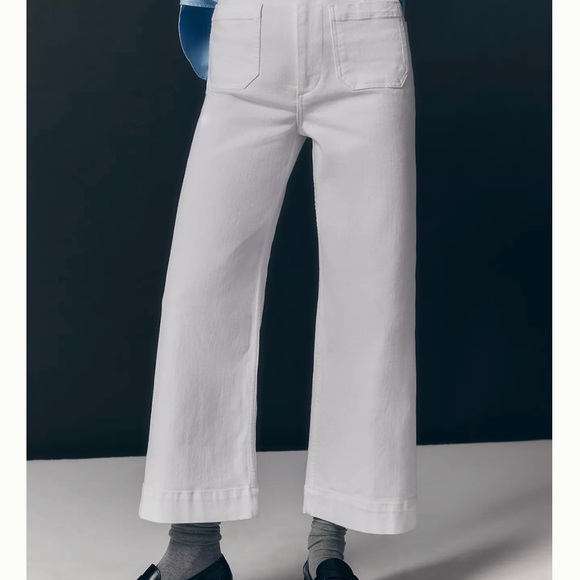 EUC Anthropologie The Colette Crop Wide-Leg Jeans by Maeve White 0/24 - Picture 3 of 9